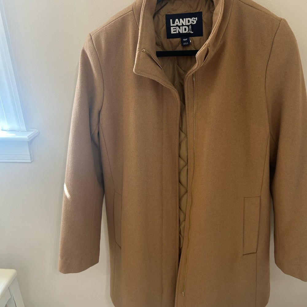 Lands' End Men's Camel Trench Coat